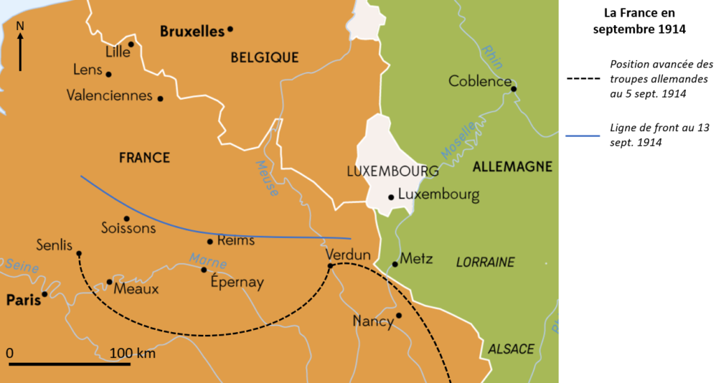 Avant et aprs la bataille de la Marne pendant la premire guerre mondiale en septembre 1914