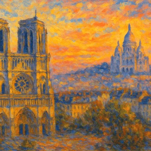 Différénce entre Eglise Cathédrale Basilique - Version Readingsphere.com (image générée par l'IA)