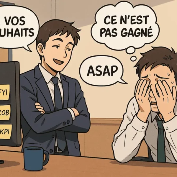 Abréviations au bureau - Version Readingsphere.com (Image générée par l'IA)