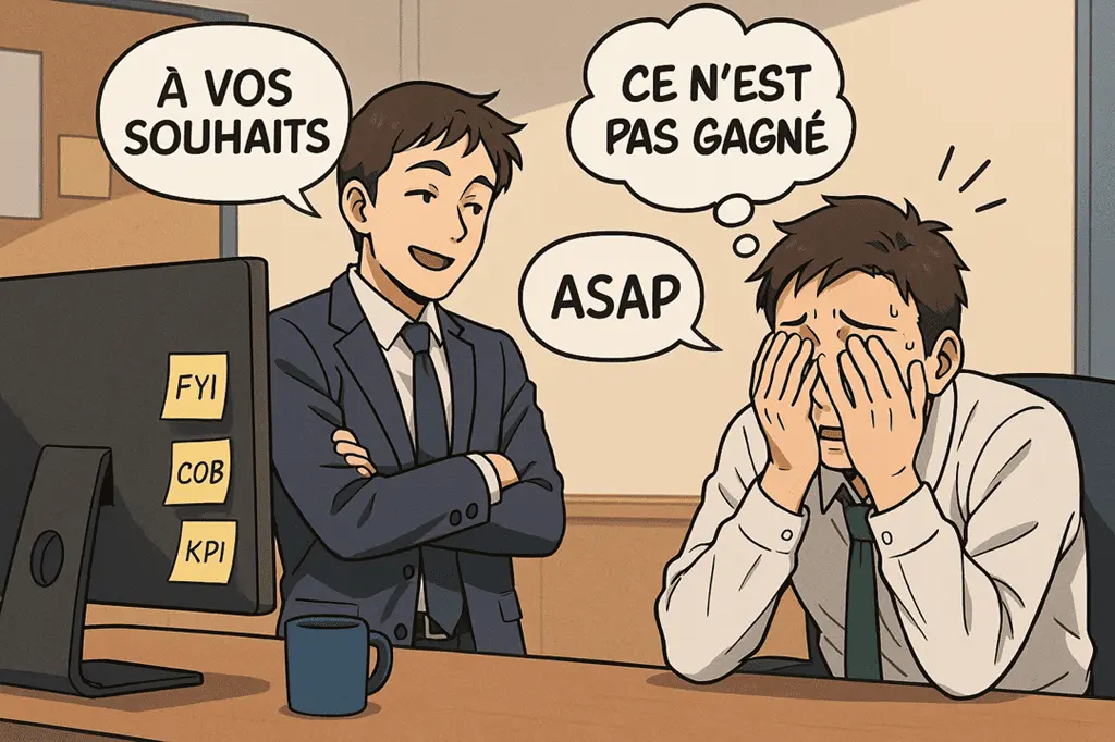 Abréviations au bureau - Version Readingsphere.com (Image générée par l'IA)