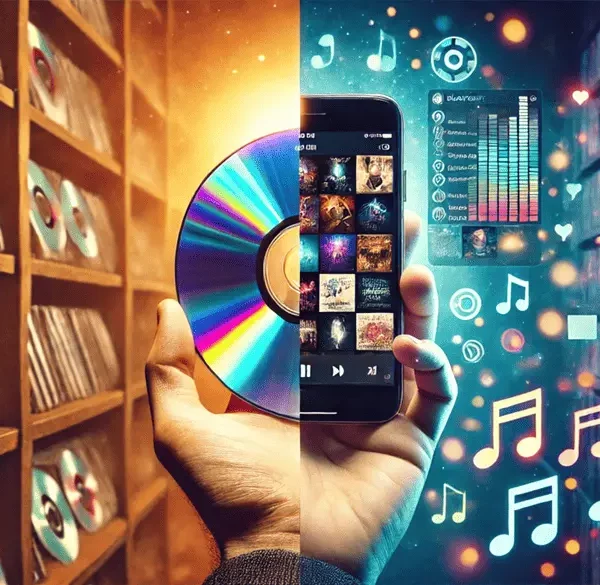 Evolution de Industrie Musicale - Version Readingsphere.com (image générée par l'IA)