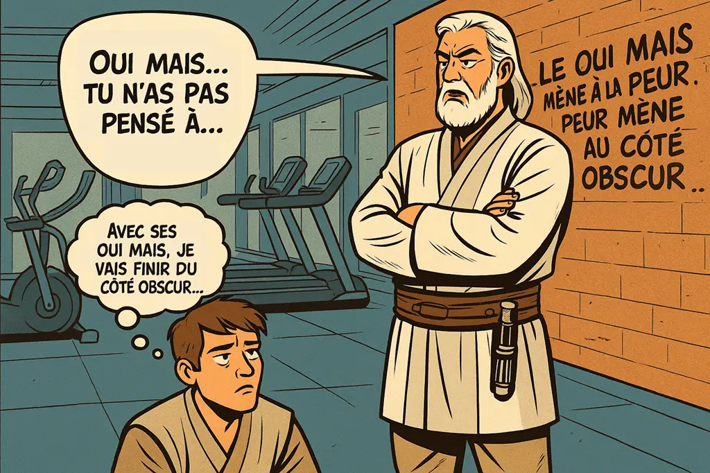 Oui Mais VS Oui Et - Le Yes And - Version Readingsphere.com (image générée par l'IA)